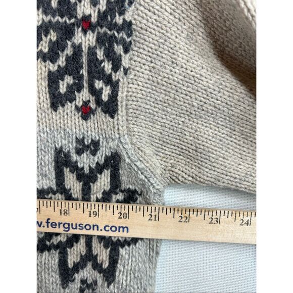 Eddie Bauer Wool Angora Nordic Snowflake Sweater Women’s M Beige Gray Fair Isle - Picture 4 of 8